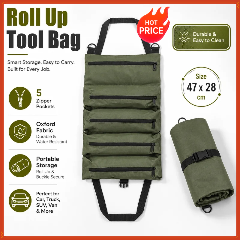 Heavy Equipment Operation - Heavy Duty Roll Up Tool Bag,