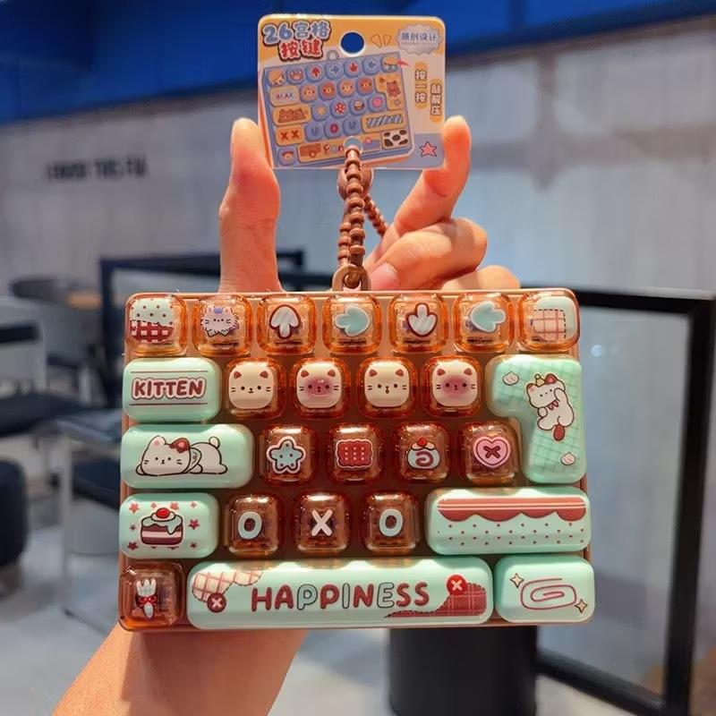 1‑2Pcs 26 Grid Fidget Keyboard - огляд і ціна Heavy Equipment Key Ring