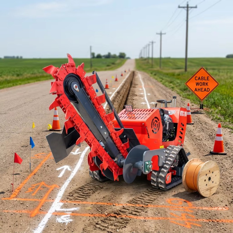 750mm Depth Stand-on Chain Tre - огляд і ціна Trencher Machine Small