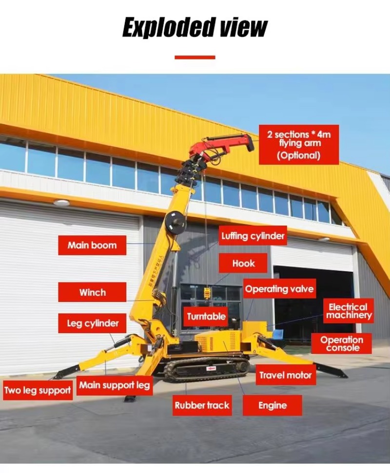 8T Hydraulic Spider Crane Heav - огляд і ціна Heavy Equipment Construction